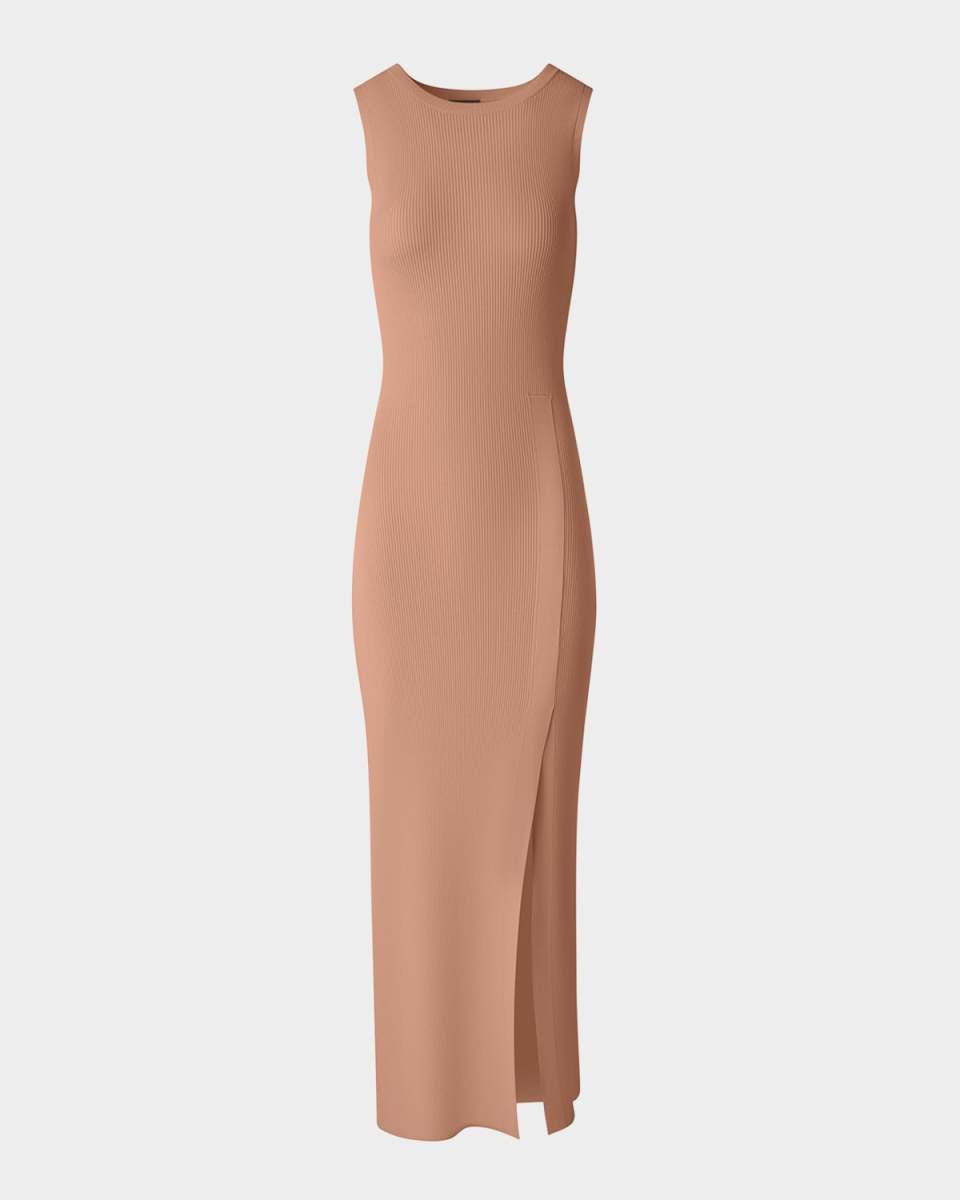 Sleeveless Ribbed Stretch Crepe Tube Dress
